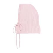 Roze Cashmere Geribbelde Gebreide Muts Wild Cashmere , Pink , Dames