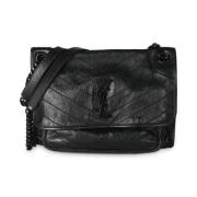 Pre-owned Leather shoulder-bags Yves Saint Laurent Vintage , Black , D...