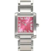 Pre-owned Stainless Steel watches Cartier Vintage , Pink , Dames