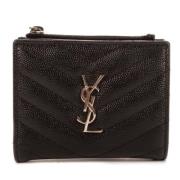 Pre-owned Leather wallets Yves Saint Laurent Vintage , Black , Dames