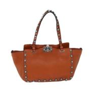 Pre-owned Leather totes Valentino Vintage , Orange , Dames