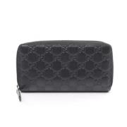 Pre-owned Leather wallets Gucci Vintage , Black , Heren