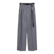 Wollen Gabardine Broek Max Mara Studio , Gray , Dames