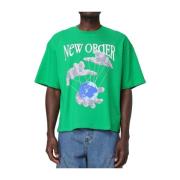 Groen Katoenen T-Shirt Lente/Zomer 2024 Garment Workshop , Green , Her...