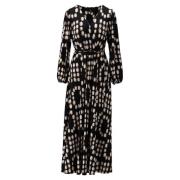 Maxi Jurk met stippen dessin K-Design , Black , Dames