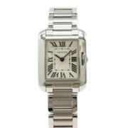 Pre-owned Stainless Steel watches Cartier Vintage , White , Dames