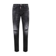 Klassieke Denim Jeans met Vijf Zakken Dsquared2 , Black , Heren