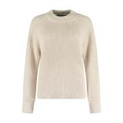 Mock Neck Pullover Sweater Bloomings , Beige , Dames