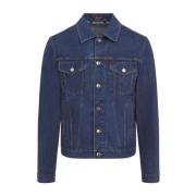 Donkerblauwe Mix Jas voor Mannen Gucci , Blue , Heren