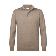 Half Zip Bruin Mel Pullover Profuomo , Brown , Heren