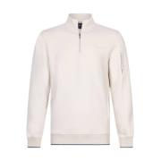 Half Zip Sweatshirt Cavallaro , White , Heren