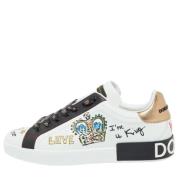 Pre-owned Leather sneakers Dolce & Gabbana Pre-owned , White , Heren