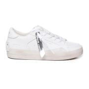 Witte Leren Sneakers met Bandzool Crime London , White , Dames