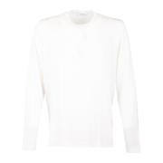 Witte Crew Neck Wollen Trui Gran Sasso , White , Heren