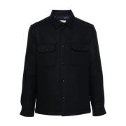 Blauw Logoshirt voor Mannen Woolrich , Blue , Heren