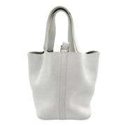 Pre-owned Leather handbags Hermès Vintage , White , Dames