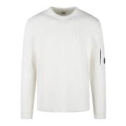 Rib Crew Neck Gebreide Trui C.p. Company , White , Heren