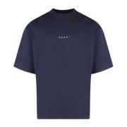 Blauw Crew-Neck Katoenen T-Shirt Marni , Blue , Heren