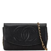 Pre-owned Leather chanel-bags Chanel Vintage , Black , Dames