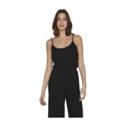 Geplooide Mouwloze Top Vrouwen Vila , Black , Dames