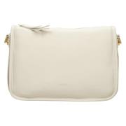 Dames Licht Beige Leren Tas met Brede Band Er00115799 Estro , Beige , ...