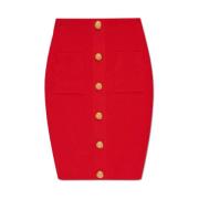 Rok met decoratieve knopen Balmain , Red , Dames