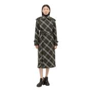 Klassieke Check Trenchcoat Burberry , Green , Dames