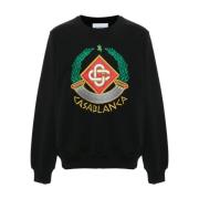 Geborduurde Crew Neck Sweater Casablanca , Black , Heren