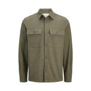 Melange Solid Overshirt Olive Night Comfort Fit Jack & Jones , Green ,...