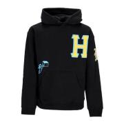 Zwarte hoodie met verstelbare capuchon en voorzak HUF , Black , Heren