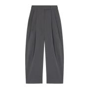 Wijde Broek in Viscosemix Stof Pinko , Gray , Dames