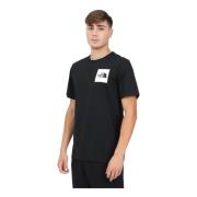 Fijne Zwarte Korte Mouw T-shirt The North Face , Black , Heren