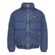 Denim Lange Mouw Ribjas Tommy Hilfiger , Blue , Heren