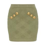 Rok met decoratieve knopen Balmain , Green , Dames