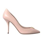 Beige Lamb Leather Logo Pumps Dolce & Gabbana , Beige , Dames