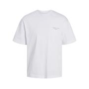 Achtergrond Grafisch T-shirt Wit Jack & Jones , White , Heren