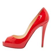 Pre-owned Leather heels Christian Louboutin Pre-owned , Red , Dames