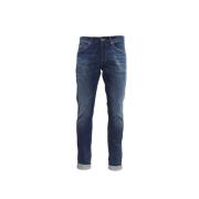 Skinny Fit Jeans in Donkerblauw Dondup , Blue , Heren