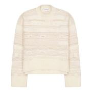 Gradient Jacquard Crewneck Sweater Laneus , Beige , Dames