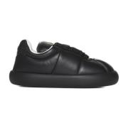 Zwarte Leren Veterschoenen Marni , Black , Heren