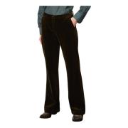 Fluweel Slim Fit Broek Massimo Alba , Brown , Dames