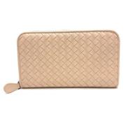 Pre-owned Leather wallets Bottega Veneta Vintage , Pink , Dames