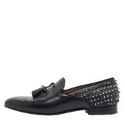 Pre-owned Leather flats Christian Louboutin Pre-owned , Black , Dames