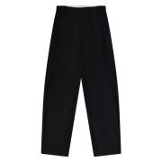 Klassieke Wijde Pijp Wollen Broek Laneus , Black , Dames