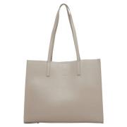 Dames Grijze Leren Shopper Tas Er00115664 Estro , Gray , Dames