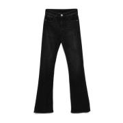 Zwarte Flared Denim Jeans Emporio Armani , Black , Dames