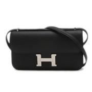 Pre-owned Leather shoulder-bags Hermès Vintage , Black , Dames