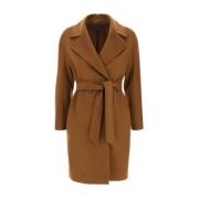 Stijlvolle wollen jas Max Mara Studio , Brown , Dames