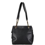 Pre-owned Leather totes Chanel Vintage , Black , Dames