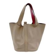 Pre-owned Leather handbags Hermès Vintage , Gray , Dames